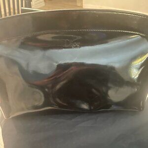 Dior Black Patent Leather Cosmetic Bag